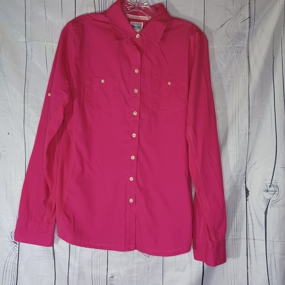 Converse One Star Bright Pink Y2K Retro Casual Utility Camp Button-Up Shirt